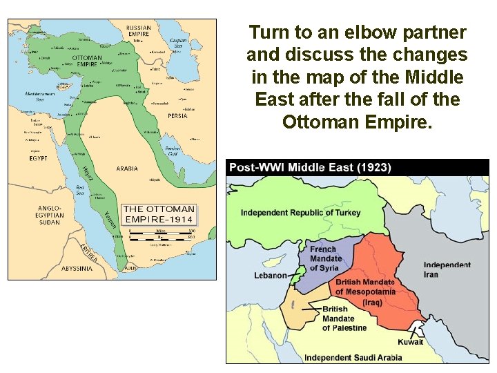 Turn to an elbow partner and discuss the changes in the map of the