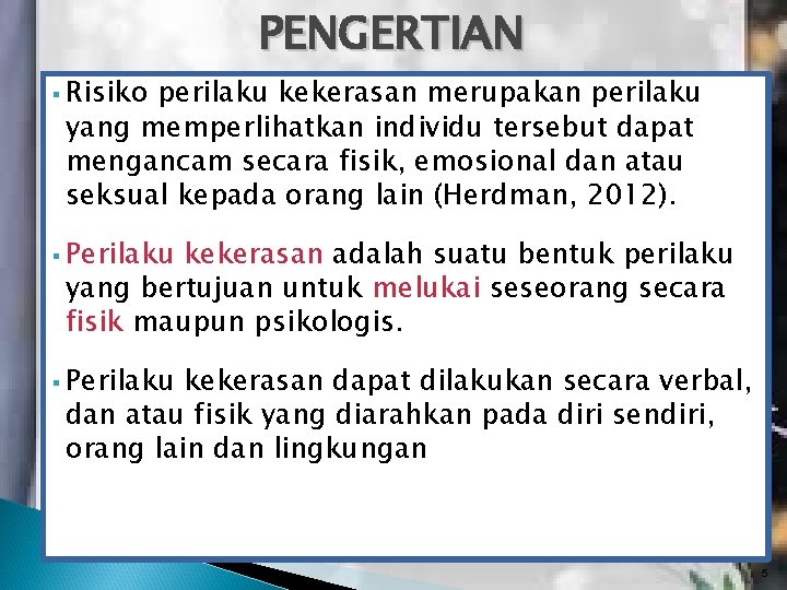 PENGERTIAN § Risiko perilaku kekerasan merupakan perilaku yang memperlihatkan individu tersebut dapat mengancam secara PENGERTIAN § Risiko perilaku kekerasan merupakan perilaku yang memperlihatkan individu tersebut dapat mengancam secara
