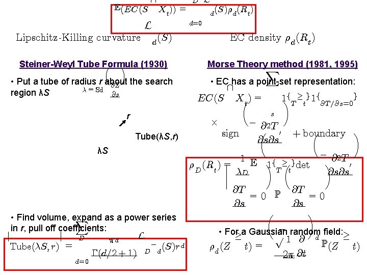 E(EC(S Lipschitz-Killing curvature  L d D Xt )) = d (S)½d (Rt )