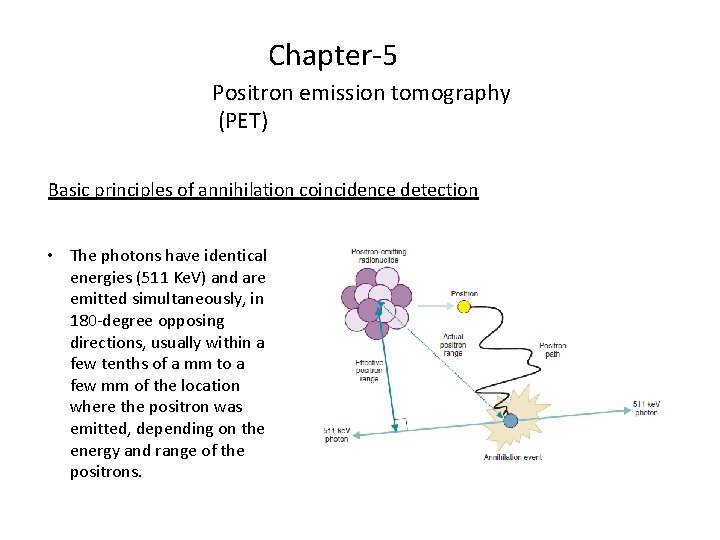 Chapter-5 Positron emission tomography (PET) Basic principles of annihilation coincidence detection • The photons