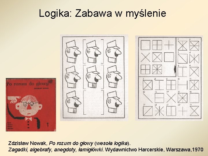 Logika: Zabawa w myślenie Zdzisław Nowak, Po rozum do głowy (wesoła logika). Zagadki, algebrafy,