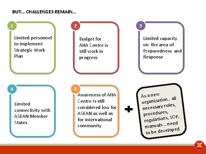 BUT… CHALLENGES REMAIN… 1 2 Limited personnel to implement Strategic Work Plan 4 Budget BUT… CHALLENGES REMAIN… 1 2 Limited personnel to implement Strategic Work Plan 4 Budget