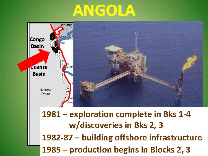 ANGOLA Congo Basin Cuanza Basin 1981 – exploration complete in Bks 1 -4 w/discoveries