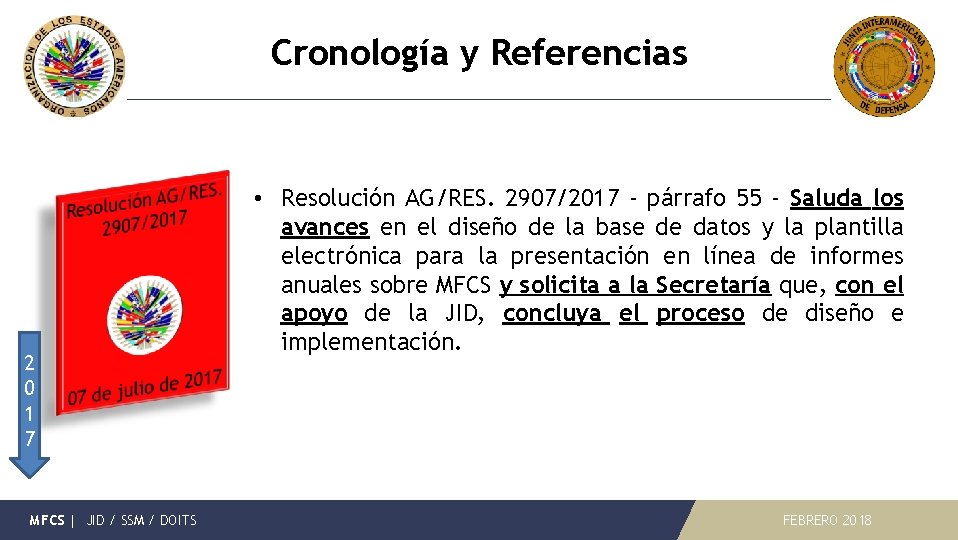 Cronología y Referencias 2 0 1 7 MFCS | JID / SSM / DOITS