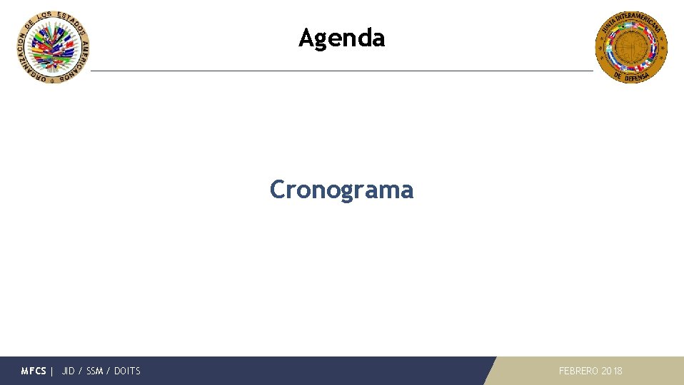 Agenda Cronograma MFCS | JID / SSM / DOITS FEBRERO 2018 