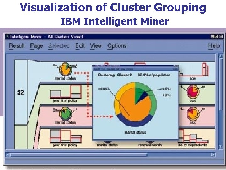 Visualization of Cluster Grouping IBM Intelligent Miner 