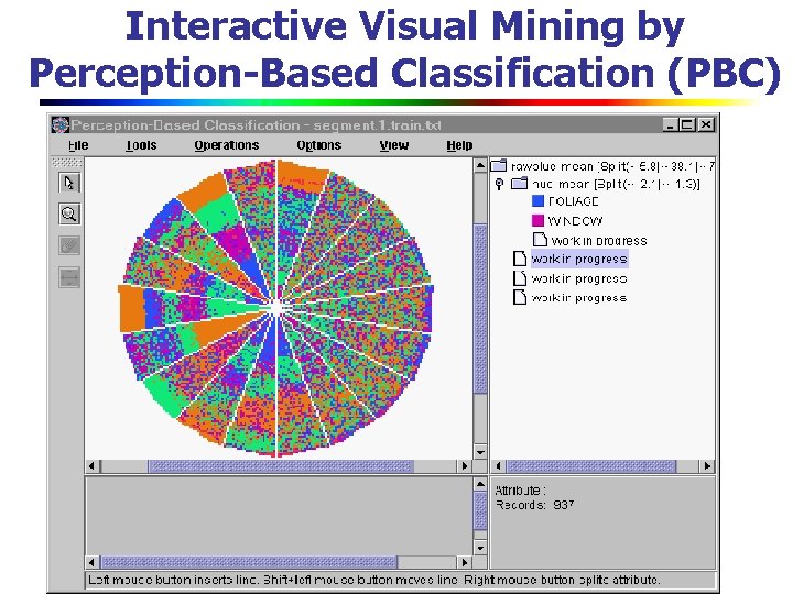 Interactive Visual Mining by Perception-Based Classification (PBC) 