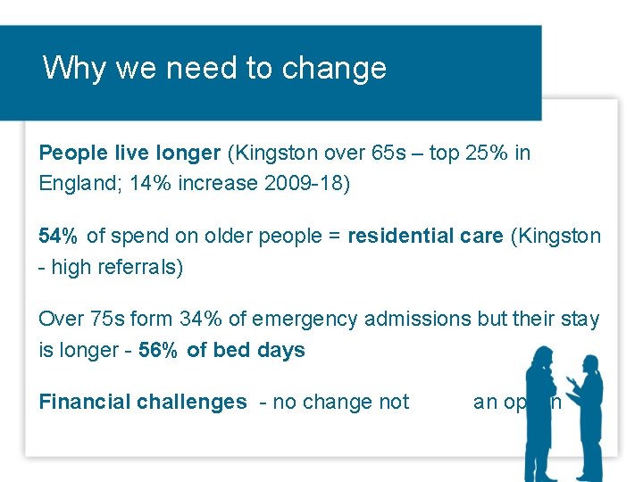 Why we need to change People live longer (Kingston over 65 s – top