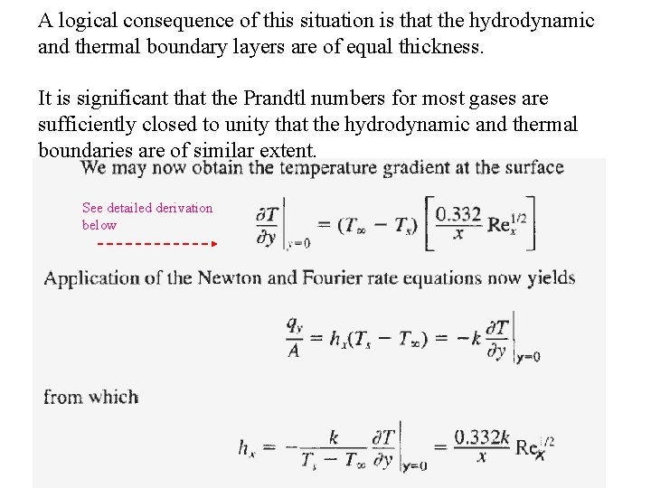 A logical consequence of this situation is that the hydrodynamic and thermal boundary layers A logical consequence of this situation is that the hydrodynamic and thermal boundary layers