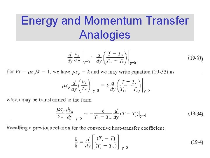 Energy and Momentum Transfer Analogies Energy and Momentum Transfer Analogies