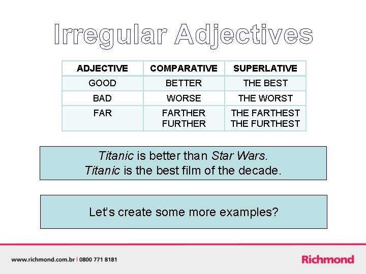 Upgrade 1 Unit 8 Grammar Reference Comparison of
