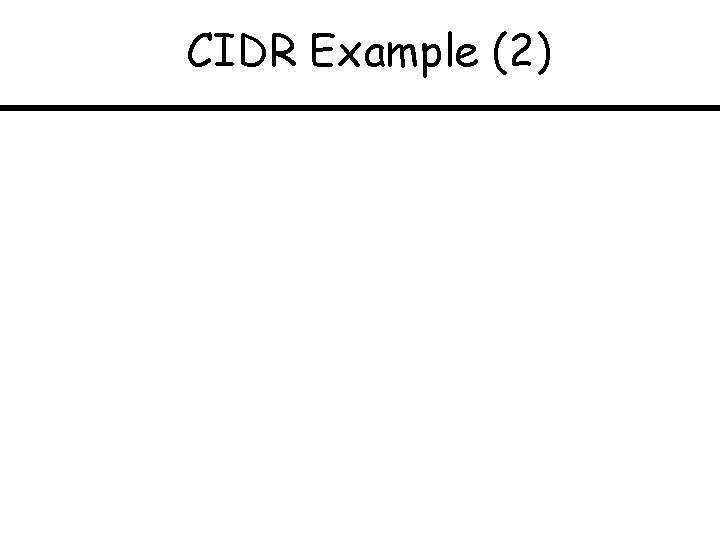 CIDR Example (2) 