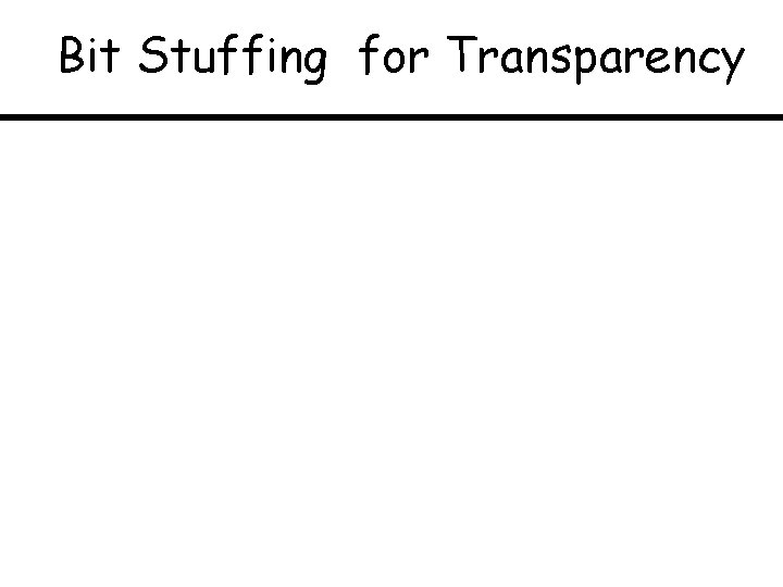 Bit Stuffing for Transparency 