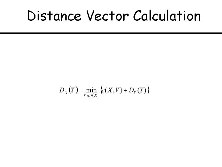 Distance Vector Calculation 