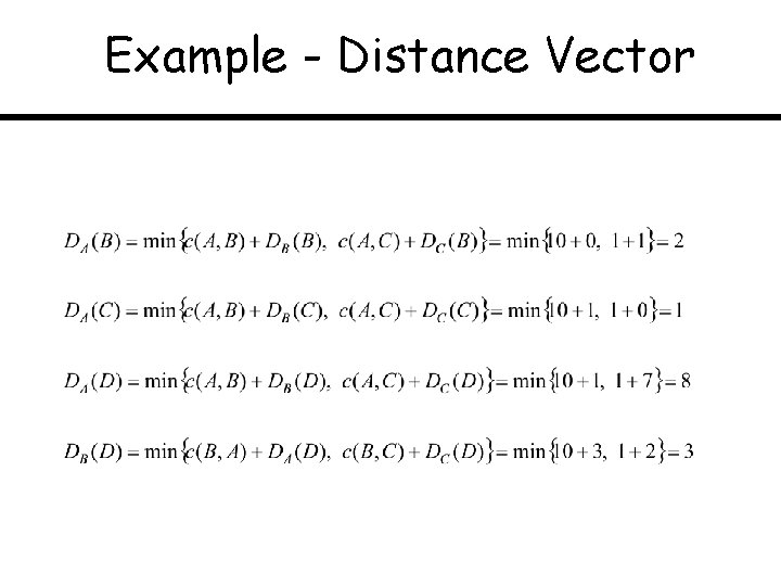 Example - Distance Vector 
