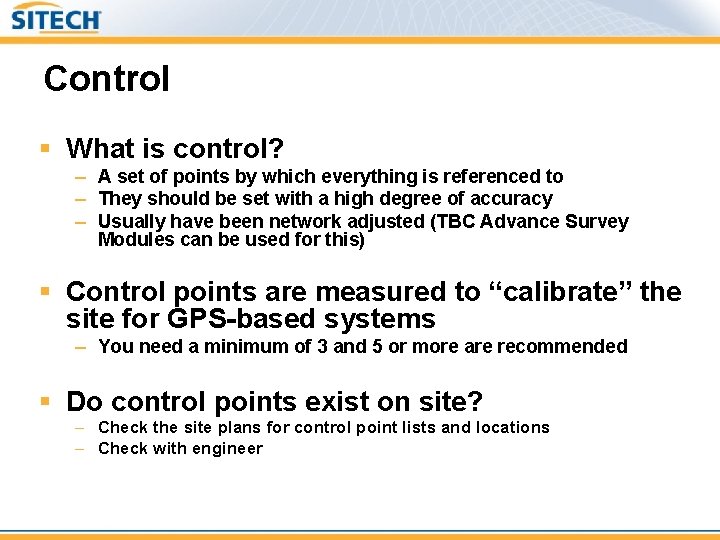 Control § What is control? – A set of points by which everything is