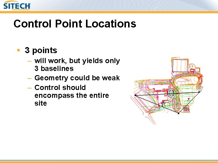Control Point Locations § 3 points – will work, but yields only 3 baselines