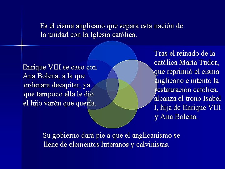 Es el cisma anglicano que separa esta nación de la unidad con la Iglesia