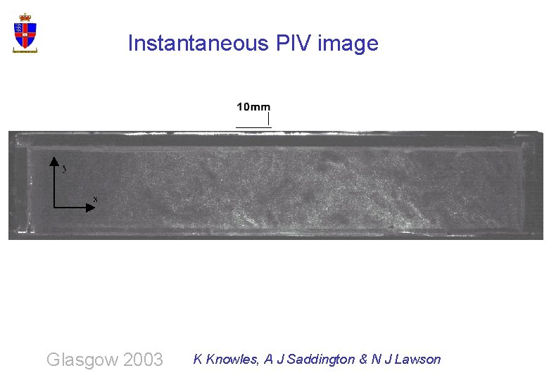 Instantaneous PIV image Glasgow 2003 K Knowles, A J Saddington & N J Lawson