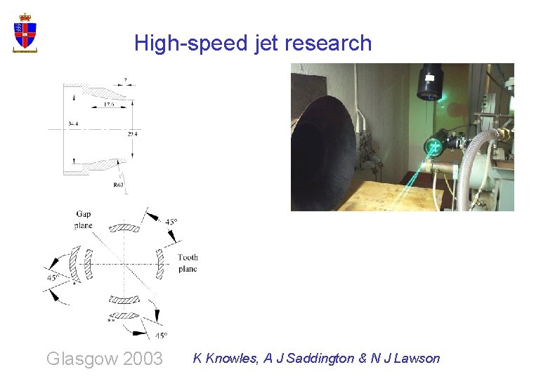 High-speed jet research Glasgow 2003 K Knowles, A J Saddington & N J Lawson