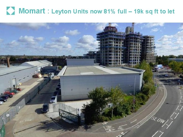 Momart : Leyton Units now 81% full – 19 k sq ft to let