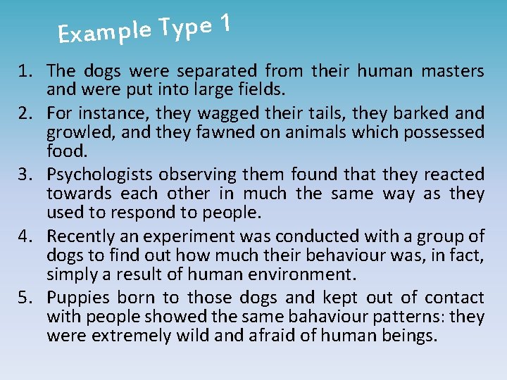 1 e p y T e l p m a x E 1. The