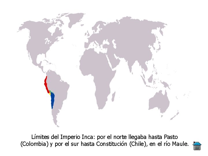 Límites del Imperio Inca: por el norte llegaba hasta Pasto (Colombia) y por el