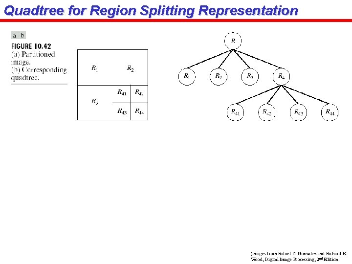 Quadtree for Region Splitting Representation (Images from Rafael C. Gonzalez and Richard E. Wood,