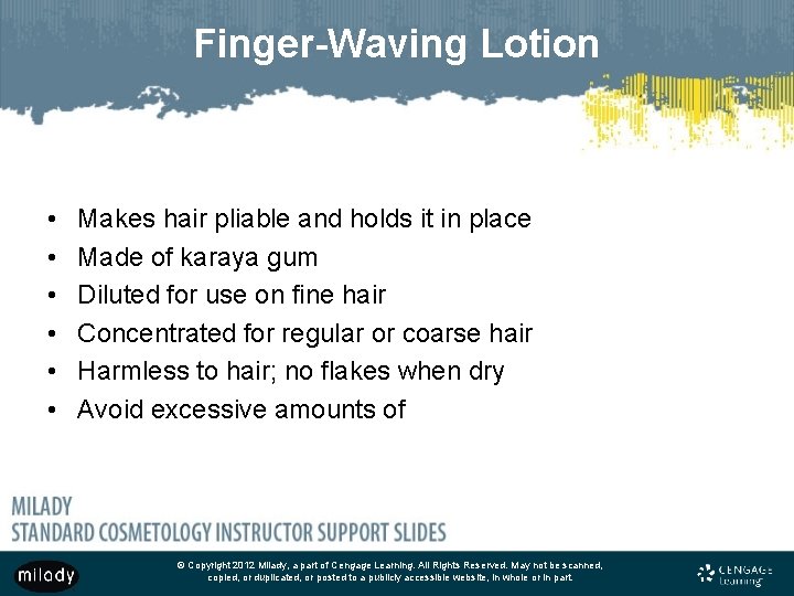 Finger-Waving Lotion • • • Makes hair pliable and holds it in place Made