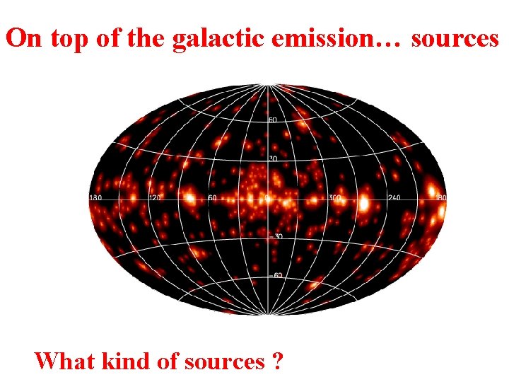 On top of the galactic emission… sources What kind of sources ? 