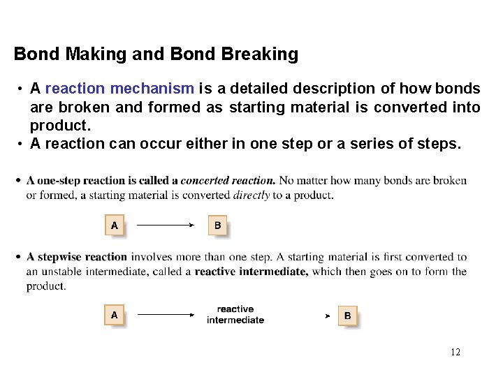 Bond Making and Bond Breaking • A reaction mechanism is a detailed description of