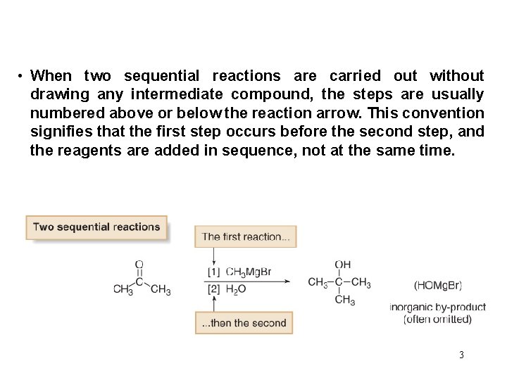  • When two sequential reactions are carried out without drawing any intermediate compound,