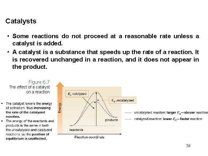 Catalysts • Some reactions do not proceed at a reasonable rate unless a catalyst