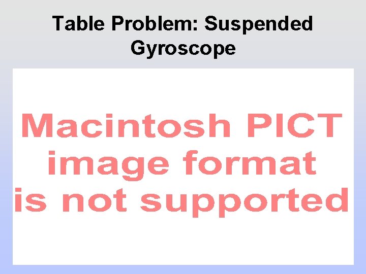 Table Problem: Suspended Gyroscope 