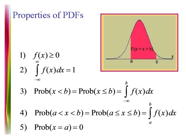 Properties of PDFs Note 7 of 5 E 