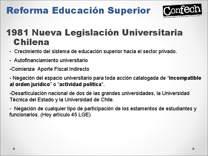 Reforma Educación Superior 1981 Nueva Legislación Universitaria Chilena - Crecimiento del sistema de educación