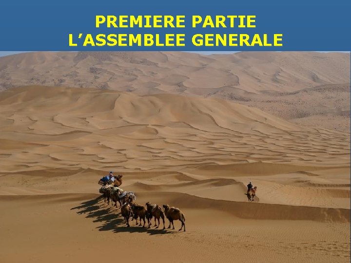 PREMIERE PARTIE L’ASSEMBLEE GENERALE 