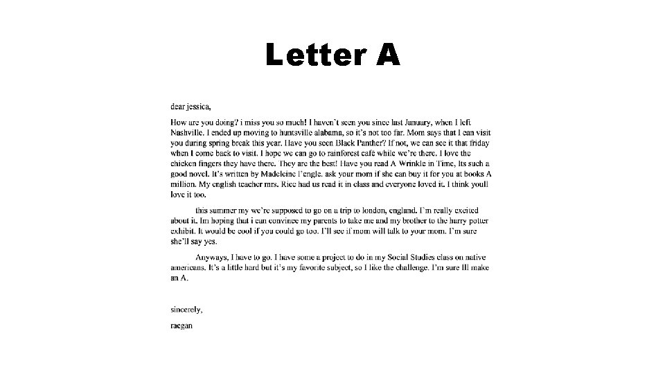 Letter A 