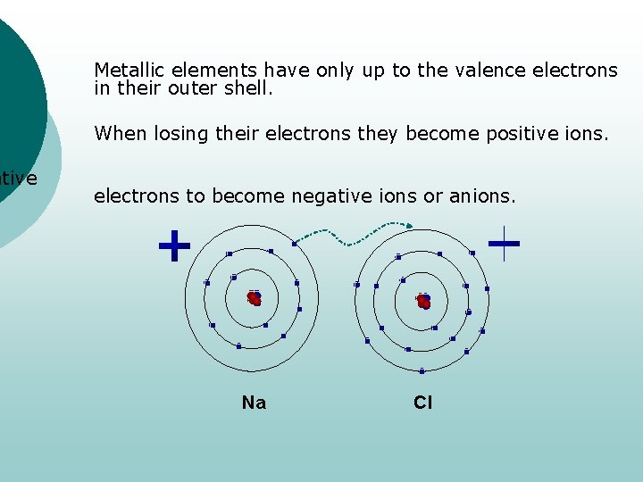 ative Metallic elements have only up to the valence electrons in their outer shell.