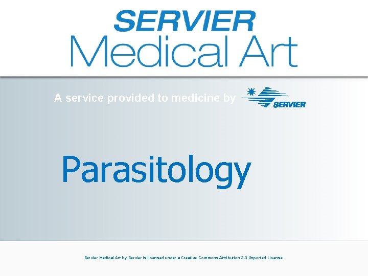 A service provided to medicine by Parasitology Servier Medical Art by Servier is licensed