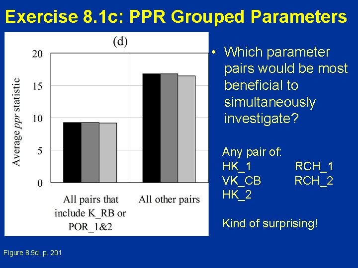 Exercise 8. 1 c: PPR Grouped Parameters • Which parameter pairs would be most