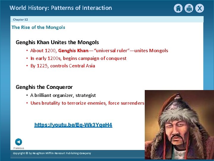 World History: Patterns of Interaction Chapter 12 The Rise of the Mongols Genghis Khan