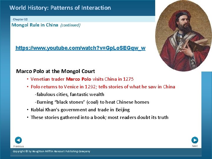 World History: Patterns of Interaction Chapter 12 Mongol Rule in China {continued} https: //www.