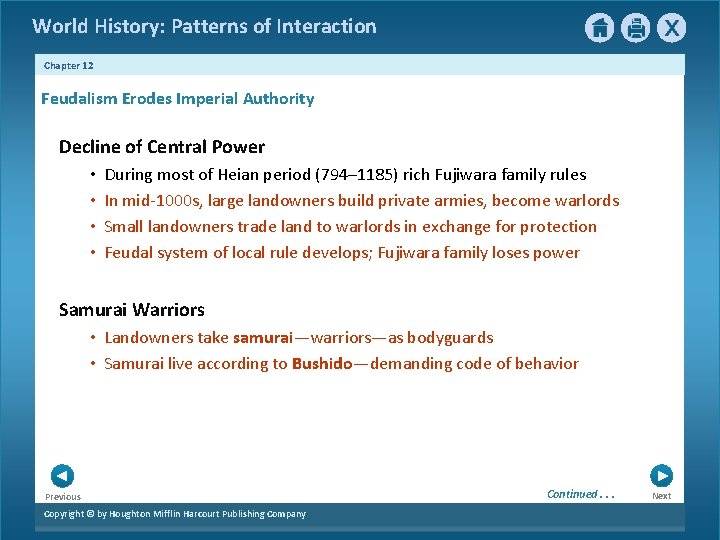 World History: Patterns of Interaction Chapter 12 Feudalism Erodes Imperial Authority Decline of Central