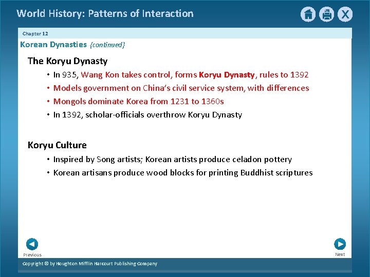 World History: Patterns of Interaction Chapter 12 Korean Dynasties {continued} The Koryu Dynasty •