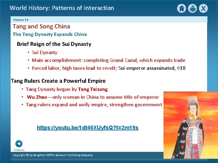 World History: Patterns of Interaction Chapter 12 Tang and Song China The Tang Dynasty