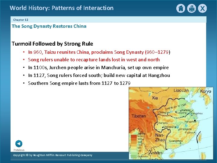 World History: Patterns of Interaction Chapter 12 The Song Dynasty Restores China Turmoil Followed