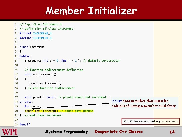 Member Initializer const data member that must be initialized using a member initializer Systems