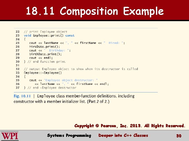 18. 11 Composition Example Copyright © Pearson, Inc. 2013. All Rights Reserved. Systems Programming