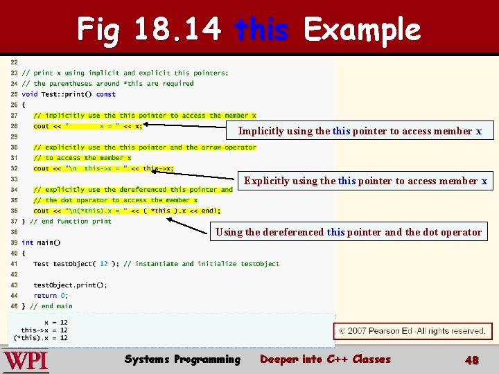 Fig 18. 14 this Example Implicitly using the this pointer to access member x